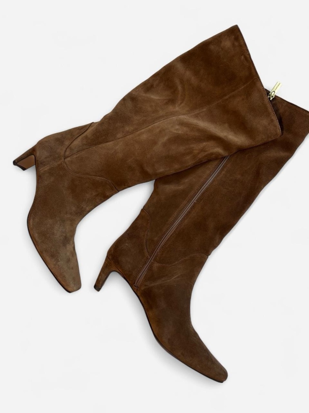 Vince Camuto Tan Suede Knee-High Heeled Boots